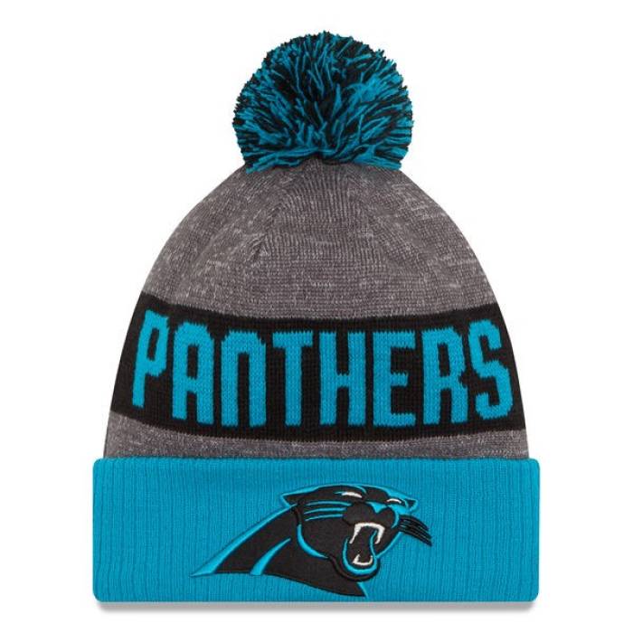 ニューエラ New Era 【 Carolina Panthers 2016 Nfl On-Field Sport Knit Cuffed Pom Hat Mens 】 カロライナ パンサーズ NFL ニット メンズ