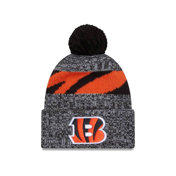 ニューエラ New Era 【 Cincinnati Bengals  2023 Nfl Sideline Sport Cuffed Pom Knit Hat Mens Black/Orange 】 シンシナティ ベンガルズ NFL サイドライン ニット メンズ 黒色 ブラック orange 橙・オレンジ