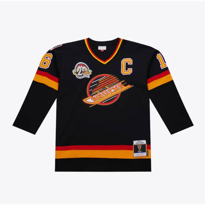 【★百貨店SALE★6/11十二時2時迄】ミッチェル\u0026ネス Mitchell \u0026 Ness 【 Trevor Linden Vancouver Canucks 1994-95 Power Play Player Jersey Mens Black 】 バンクーバー カナックス Power 力強さ プルオーバー メンズ 黒いこと 黒いこと