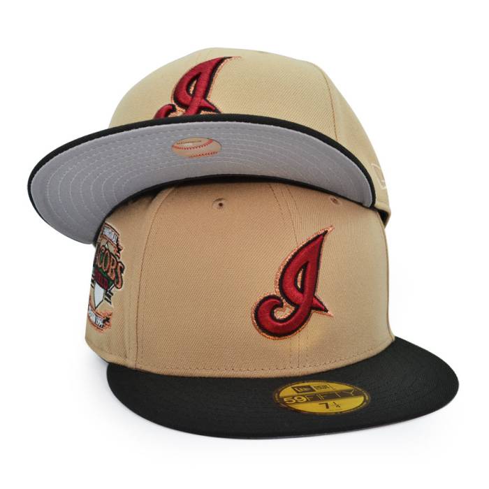 ニュー内鰓 New Era 【 Cleveland Indians Jacobs Field Exclusive  59Fifty Fitted Hat Mens Camel/Black 】 クリーブランド インディアンス Field 活動の領域 メンズ camel 駱駝 黒いこと 黒いこと