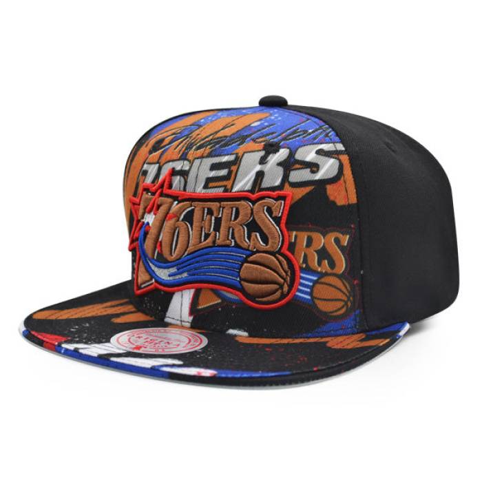 ミッチェル&ネス Mitchell & Ness 【 Philadelphia 76Ers Hyper Loops Snapback Hat Mens Black/Copper 】 フィラデルフィア 76ers セブンティシクサーズ Snapback スナップバック バッグ メンズ 黒色 ブラック 銅色 コ｜スニケス