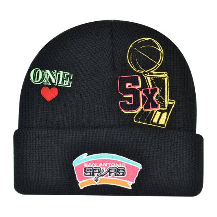 ミッチェル&ネス Mitchell & Ness 【 San Antonio Spurs Hyperlocal Cuffed Knit Nba Hat Mens Black 】 スパーズ ニット メンズ 黒色 ブラック