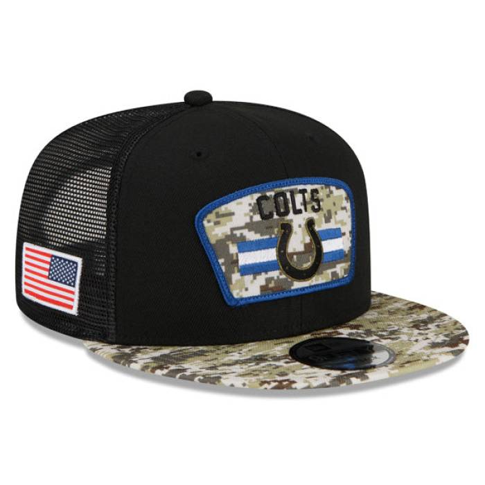 ニューエラ New Era 【 Indianapolis Colts Nfl 2021 Salute To Service 9Fifty Snapback Hat Mens Black/Camo 】 インディアナポリス コルツ NFL Snapback スナップバック バッグ メンズ 黒色 ブラック カモ柄