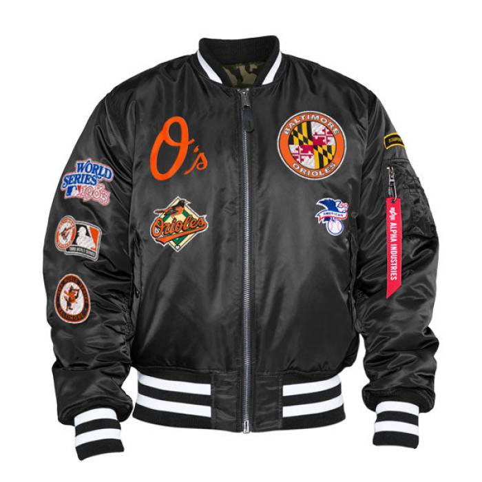 ニューエラ New Era 【 Baltimore Orioles Alpha Industries X Ma-1 Bomber Reversible Jacket Mens Black 】 ボルティモア オリオールズ アルファ リバーシブル Jacket ジャケット メンズ 黒色 ブラック