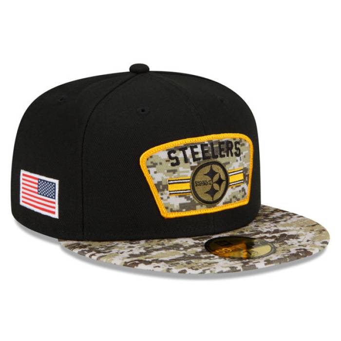 ニューエラ New Era 【 Pittsburgh Steelers 2021 Salute To Service 59Fifty Fitted Hat Mens Black/Camo 】 ピッツバーグ スティーラーズ メンズ 黒色 ブラック カモ柄|スニケス