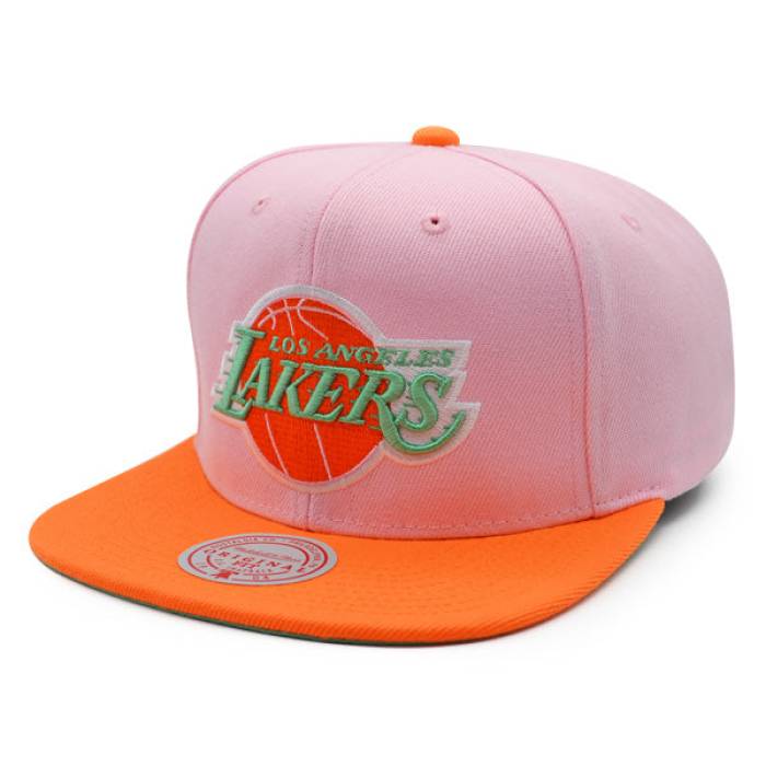 ミッチェル&ネス Mitchell & Ness 【 Los Angeles Lakers Sweet Sherbert Snapback Nba Hat Mens Pink/Orange/Lime 】 Lakers レイカーズ Snapback スナップバック バッグ メンズ pink ピンク orange 橙・オレンジ ライム|スニケス