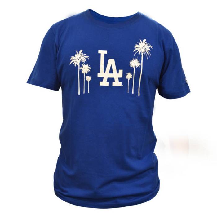 ニュー内鰓 New Era 【 Los Angeles Dodgers  2022 All-Star Game Palm Tree Short Sleeve Mlb T-Shirt Mens Royal 】 ドジャース Game 取り組み Sleeve 捩り プルオーバー メンズ
