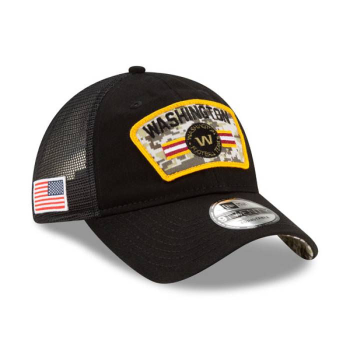 ニューエラ New Era 【 Washington Football Team 2021 Salute To Service Trucker 9Twenty Adjustable Hat Mens Black 】 ワシントン フットボール Team チーム トラッカー メンズ 黒色 ブラック