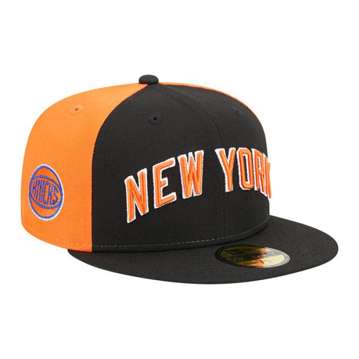 ニューエラ New Era 【 New York Knicks Nba 2022-23 City Edition 59Fifty Fitted Hat Mens Black/Orange 】 ニックス シティ メンズ 黒色 ブラック orange 橙・オレンジ|スニケス