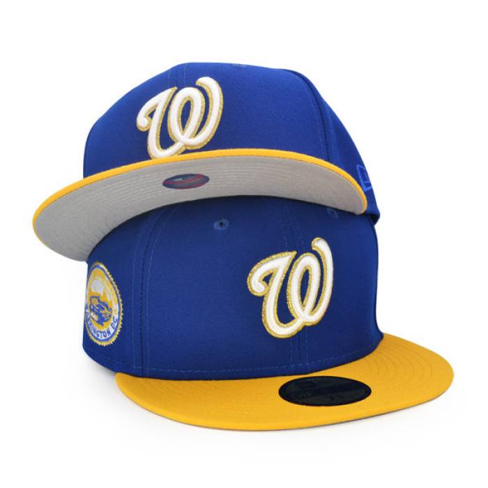 ニュー内鰓 New Era 【 Washington Nationals 2008 Inaugural Season Exclusive  59Fifty Fitted Hat Mens Lt.royal/Agold 】 ワシントン州 ナショナルズ メンズ