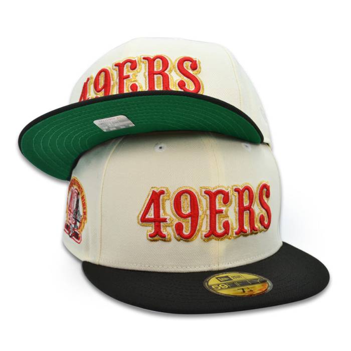 ニュー内鰓 New Era 【 San Francisco 49Ers 40Th Anniversary Exclusive  59Fifty Fitted Hat -Chrome/Black Mens 8 】 フォーティーナイナーズ メンズ