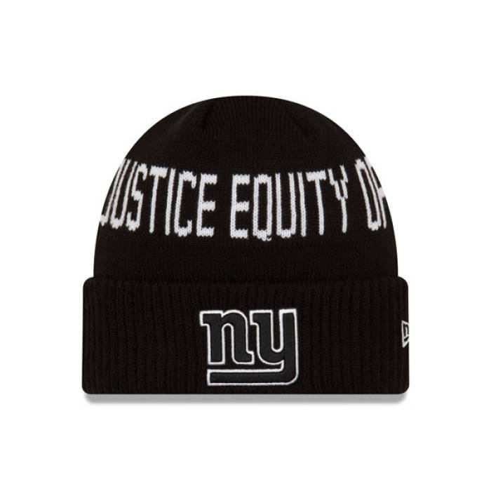 ニューエラ New Era 【 New York Giants Nfl Exclusive Team Social Justice Cuffed Knit Hat Mens Black 】 ジャイアンツ NFL Team チーム ニット メンズ 黒色 ブラック