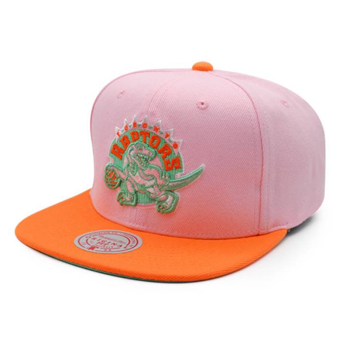ミッチェル&ネス Mitchell & Ness 【 Toronto Raptors Sweet Sherbert Snapback Nba Hat Mens Pink/Orange/Lime 】 トロント ラプターズ Snapback スナップバック バッグ メンズ pink ピンク orange 橙・オレンジ ライム｜スニケス