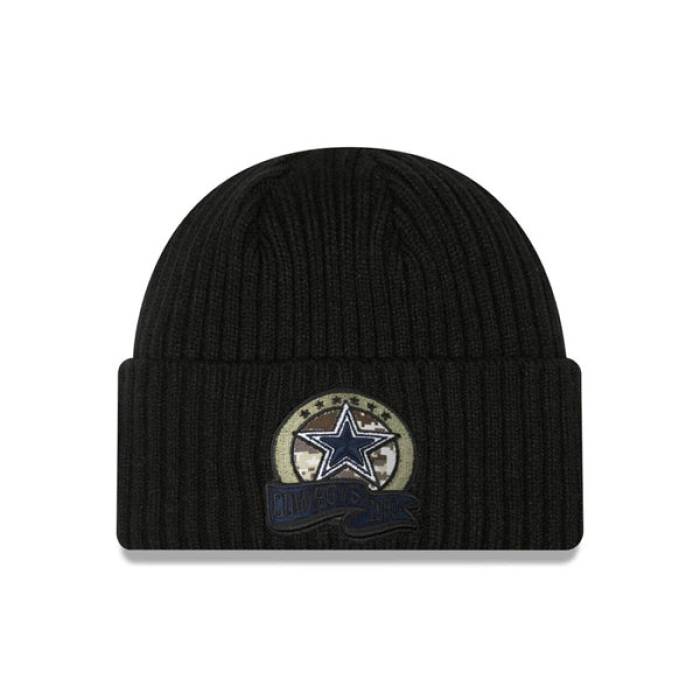 ニューエラ New Era 【 Dallas Cowboys 2022 Salute To Service Cuffed Knit Hat Mens Black 】 ダラス カウボーイズ ニット メンズ 黒色 ブラック