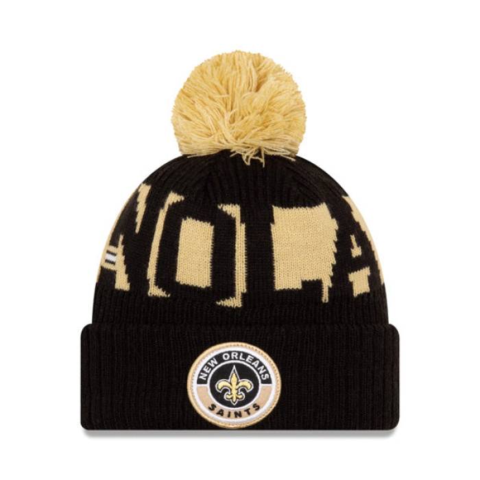 ニューエラ New Era 【 New Orleans Saints 2020 Nfl Sideline Official Sport Pom Cuffed Knit Hat Mens 】 セインツ NFL サイドライン ニット メンズ|スニケス