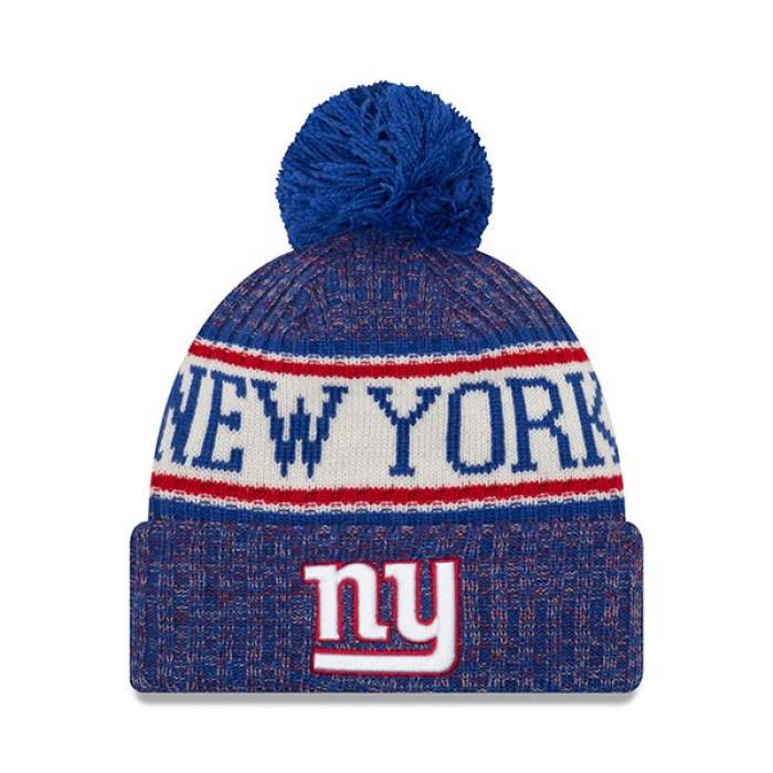 ニューエラ New Era 【 New York Giants 2018 Nfl On-Field Sport Knit Cuffed Pom Hat Mens 】 ジャイアンツ NFL ニット メンズ