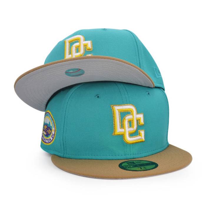 ニューエラ New Era 【 Washington Nationals Dc 2008 Inaugural Season Exclusive 59Fifty Fitted Hat Mens Teal/Khaki 】 ワシントン ナショナルズ DC ディーシー メンズ カーキ｜スニケス