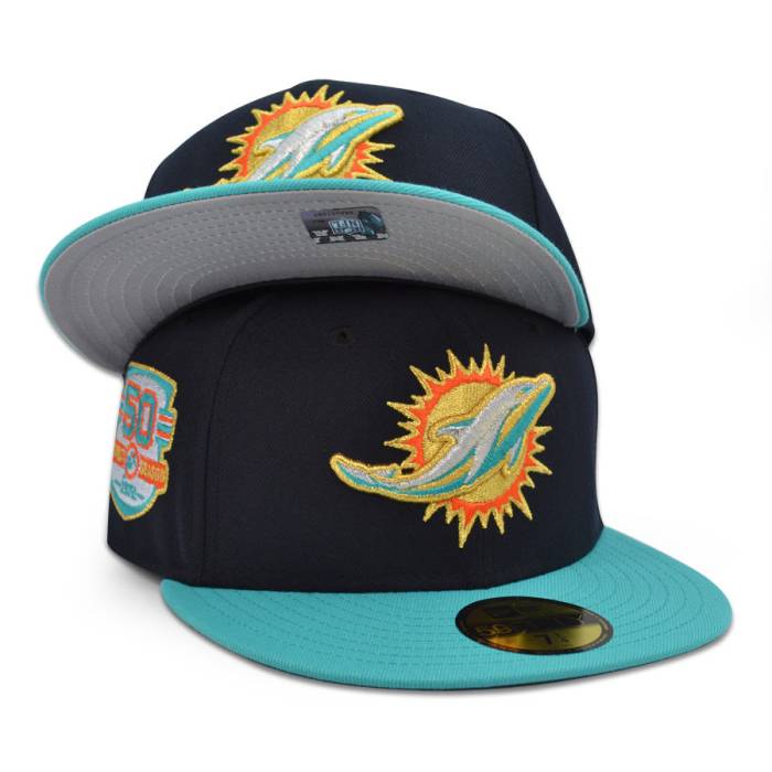ニューエラ New Era 【 Miami Dolphins "Flip-Up" Exclusive 59Fifty Fitted Hat Mens Navy/Teal 】 マイアミ ドルフィンズ メンズ 紺色 ネイビー｜スニケス 19,650円