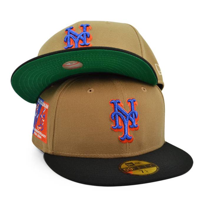 ニュー内鰓 New Era 【 New York Mets 40Th Anniversary Shea Stadium Exclusive  59Fifty Fitted Hat Mens Khaki/Black 】 メッツ 競技場 メンズ カーキ 黒いこと 黒いこと