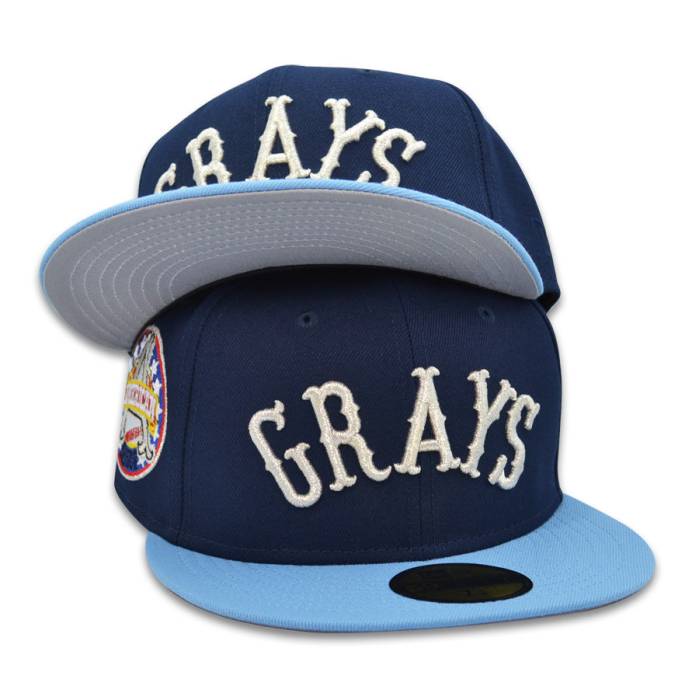 ニュー内鰓 New Era 【 Homestead Grays Negro American League Exclusive  59Fifty Fitted Hat Mens Navy/Sky 】 メンズ 紺色 米国海軍 天の原