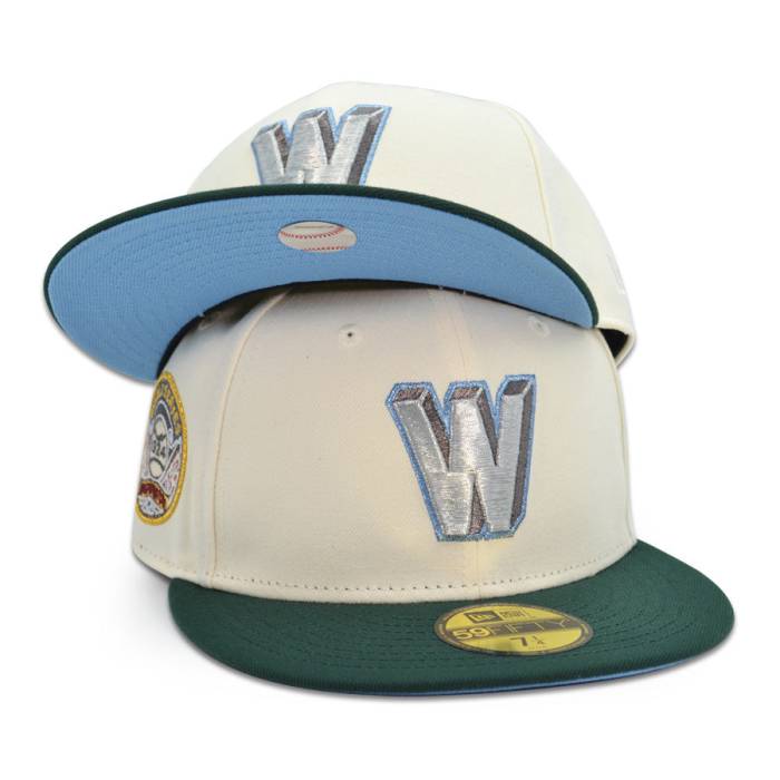 ニュー内鰓 New Era 【 Washington Senators \"World Class\"" Exclusive  59Fifty Fitted Hat Mens Chrome/Pine 】 ワシントン州 セネターズ メンズ"