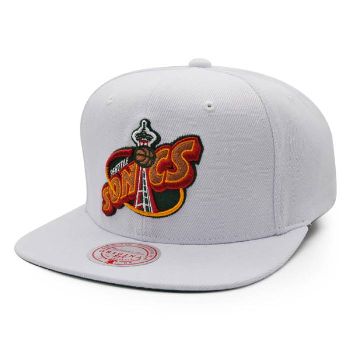 ミッチェル&ネス Mitchell & Ness 【 Seattle Supersonics Classic Solid Snapback Hat Mens White/Copper 】 シアトル クラシック ソリッド Snapback スナップバック バッグ メンズ 白色 ホワイト 銅色 コッパー|スニケス