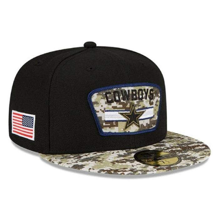 ニューエラ New Era 【 Dallas Cowboys 2021 Salute To Service 59Fifty Fitted Hat Mens Black/Camo 】 ダラス カウボーイズ メンズ 黒色 ブラック カモ柄｜スニケス
