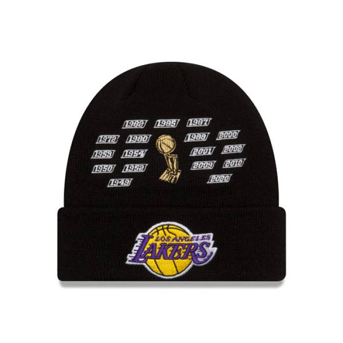 ニューエラ New Era 【 Los Angeles Lakers Champions Series Cuffed Knit Nba Hat Mens Black 】 Lakers レイカーズ シリーズ ニット メンズ 黒色 ブラック