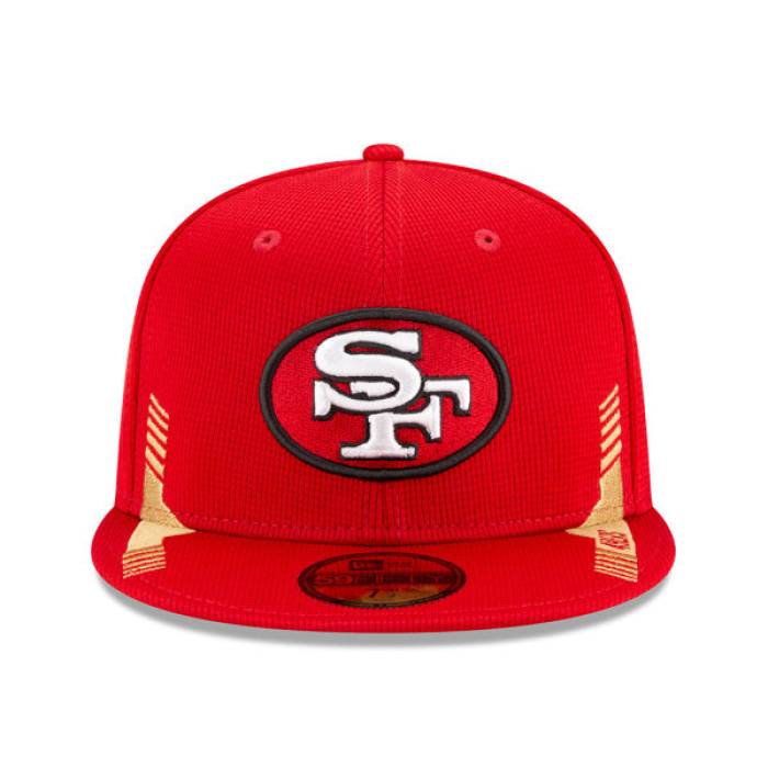 ニューエラ New Era 【 San Francisco 49Ers 2021 Nfl Official Sideline Home 59Fifty Fitted Hat Mens Red/Black 】 フォーティーナイナーズ NFL サイドライン メンズ Red 赤・レッド 黒色 ブラック｜スニケス