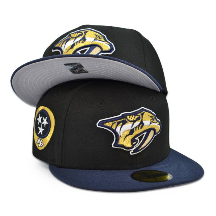 ニューエラ New Era 【 Nashville Predators "Cell Block" Exclusive 59Fifty Fitted Hat Mens Black/Navy 】 ナッシュビル プレデターズ メンズ 黒色 ブラック 紺色 ネイビー｜スニケス