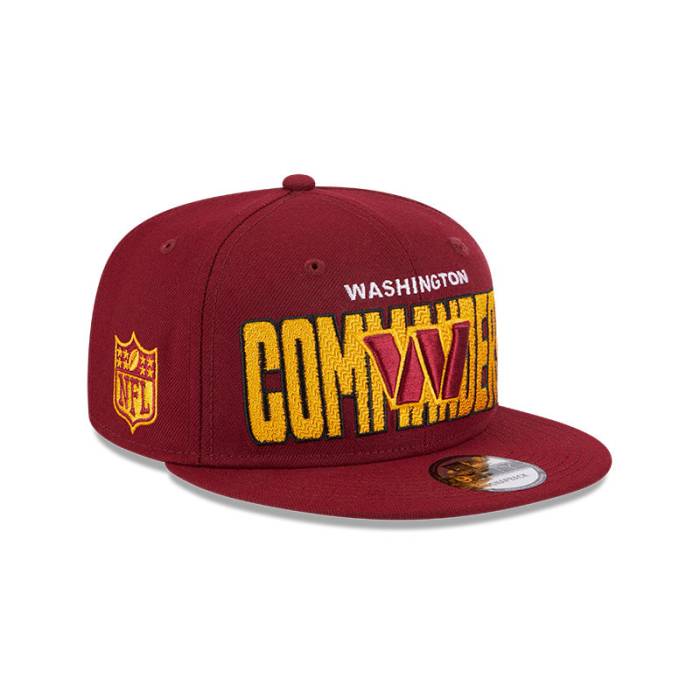 ニュー内鰓 New Era 【 Washington Commanders  2023 Nfl Draft 9Fifty Snapback Adjustable Hat Mens Burgundy 】 ワシントン州 NFL Snapback スナップバック 御徒面子 メンズ ぶどう酒色・バーガンディー