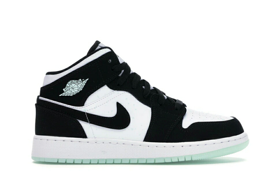 【ギフ_包装】ナイキ ジョーダン J RDAN ミッド 白色 ホワイト 黒色 ブラック ジュニア キッズ 1 MID WHITE BLACK TEAL TINT GS BLACKTEAL スニケス
