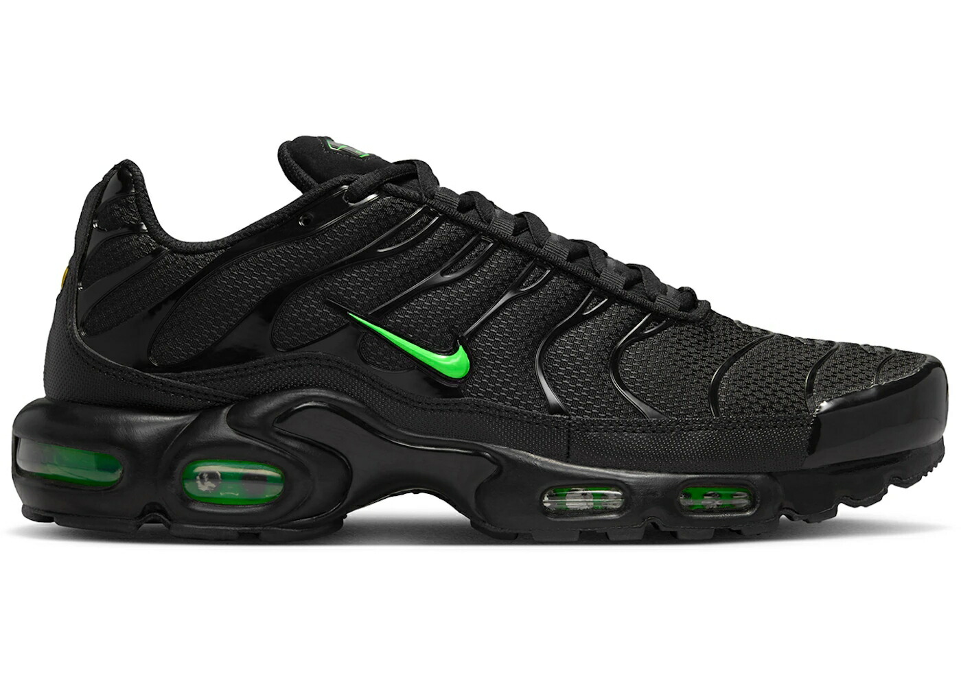 ナイキ マックス 黒いこと 黒いこと 緑 緑であること ストライク エアマックスプラス スニーカー メンズ NIKE AIR MAX PLUS BLACK GREEN STRIKE / BLACK BLACK GREEN STRIKE スニーカー-メンズ靴