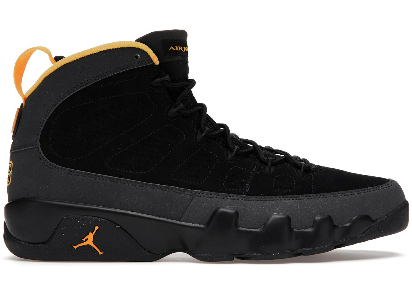 ナイキ ジョーダン チャコール ゴールド 黒色 ブラック スニーカー メンズ JORDAN 9 RETRO DARK CHARCOAL UNIVERSITY GOLD / BLACK DARK CHARCOAL UNIVERSITY