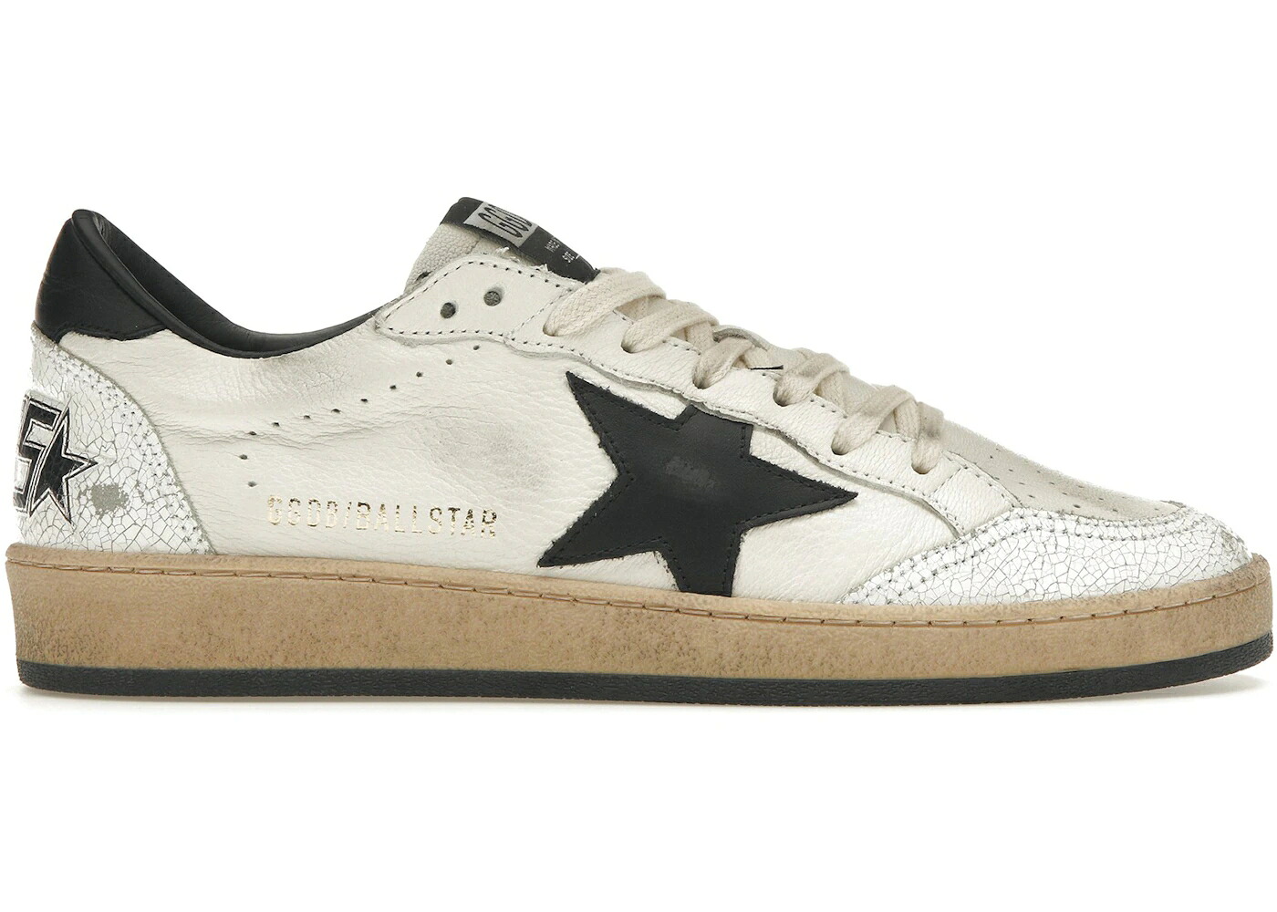 ゴールデングース 白いこと 白いこと 黒いこと 黒いこと スニーカー メンズ GOLDEN GOOSE GOLDEN GOOSE BALL-STAR LOW WHITE NAPPA BLACK STAR / WHITE NAPPA BLACK