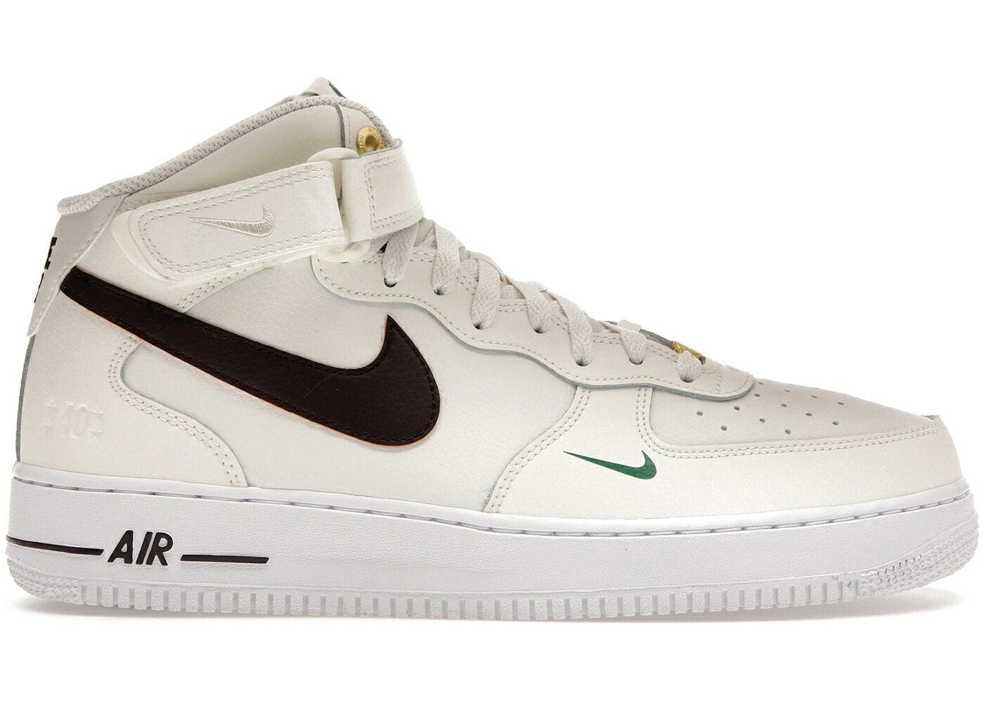 ナイキ ミッド 赤銅色 赤銅色 白いこと 白いこと 空軍 \u002707 スニーカー メンズ NIKE AIR FORCE 1 MID LV8 40TH ANNIVERSARY SAIL BROWN BASALT / SAIL MALACHITE WHITE BROWN スニーカー-メンズ靴