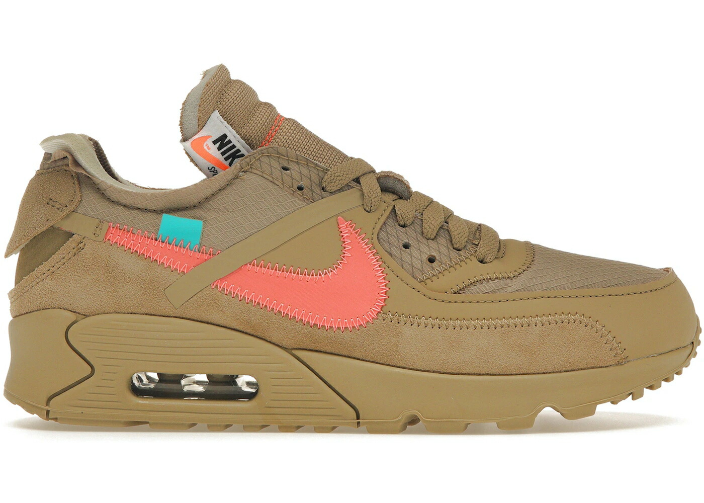 ナイキ マックス オフホワイト 翡翠 ジェード エアマックス スニーカー メンズ NIKE AIR MAX 90 OFF-WHITE DESERT ORE / DESERT ORE DESERT ORE HYPER JADE