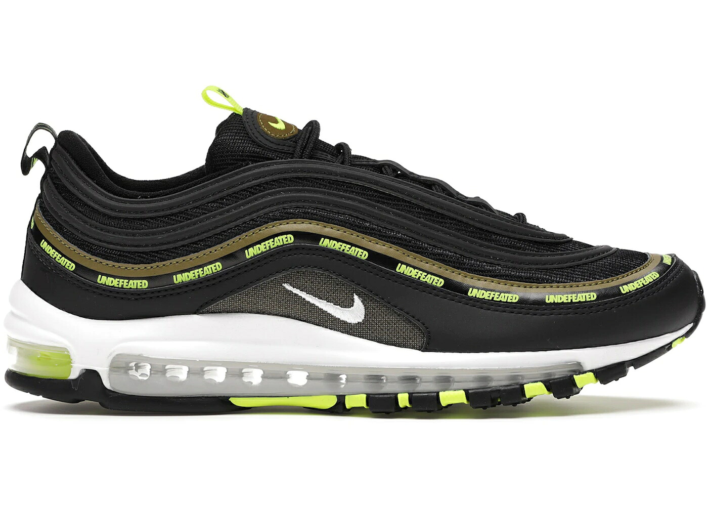 ナイキ マックス アンディフィーテッド 黒いこと 黒いこと 緑 緑であること エア湖マックス スニーカー メンズ NIKE AIR MAX 97 UNDEFEATED BLACK VOLT / BLACK VOLT MILITIA GREEN
