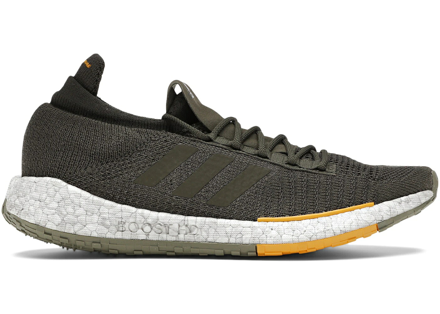 アディダス カーキ ゴールド スニーカー メンズ ADIDAS PULSEBOOST HD MONOCLE RAW KHAKI / RAW KHAKI RAW KHAKI ACTIVE GOLD