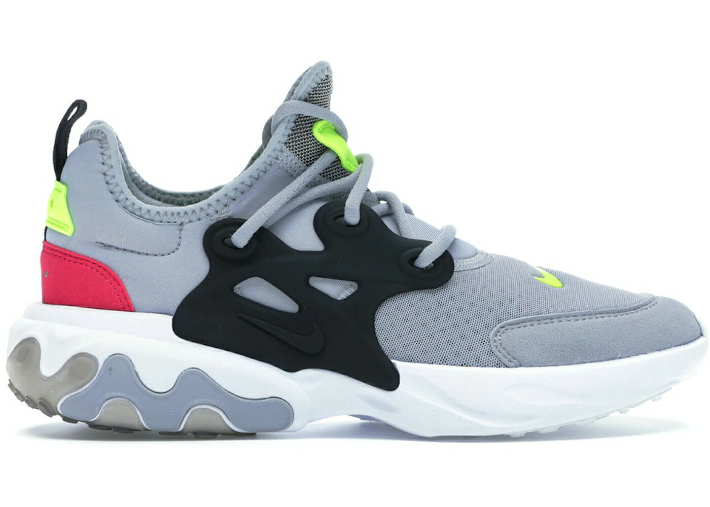 ナイキ リアクト プレスト 灰色 グレー 黒色 ブラック ラッシュ ピンク リアクトプレスト ジュニア キッズ NIKE REACT PRESTO WOLF GREY BLACK RUSH PINK VOLT (GS) / WOLF GREY BLACK RUSH PINK VOLT ベビー マタ