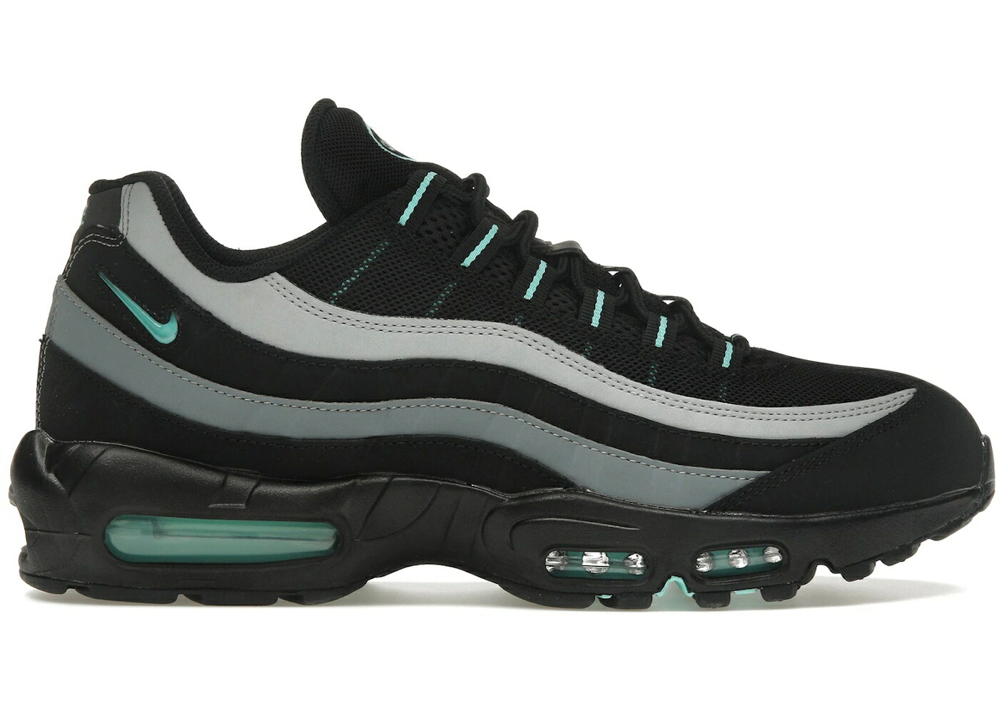 ナイキ マックス 黒色 ブラック 緑 グリーン クール 灰色 グレー エアマックス スニーカー メンズ NIKE AIR MAX 95 BLACK AURORA GREEN / BLACK AURORA GREEN COOL GREY
