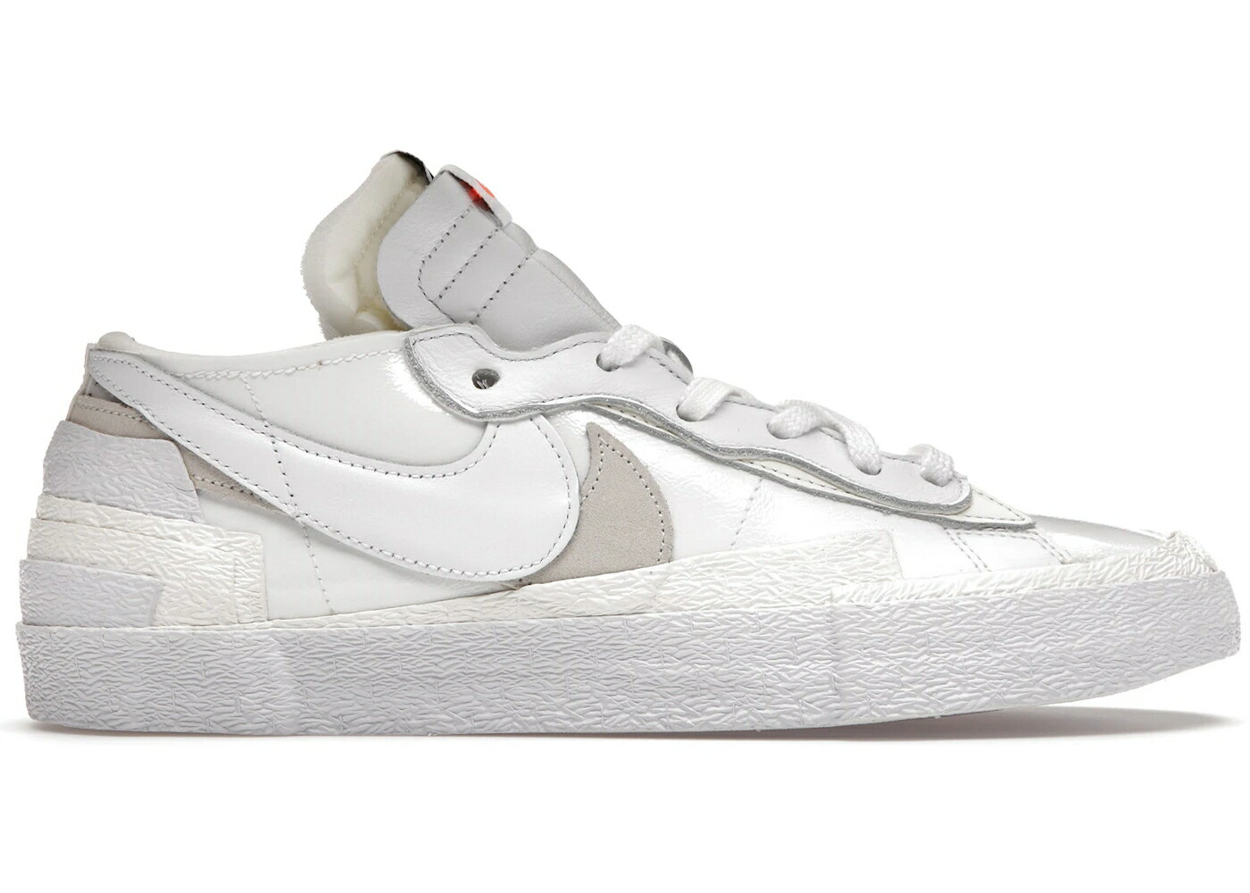 ナイキ ブレイザー 白いこと 白いこと 専売特許 なめし革 スニーカー メンズ NIKE BLAZER LOW SACAI WHITE PATENT LEATHER / WHITE SAIL