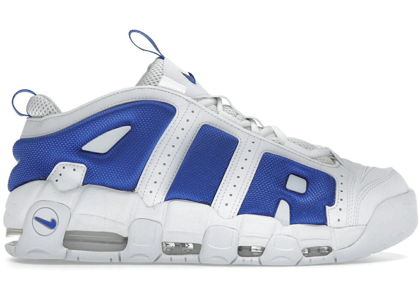 ナイキ 引き上げるペース 白いこと 白いこと 青味 青み エアモアアップテンポ モアテン スニーカー メンズ NIKE AIR MORE UPTEMPO LOW WHITE HYPER ROYAL / WHITE PSYCHIC BLUE HYPER ROYAL