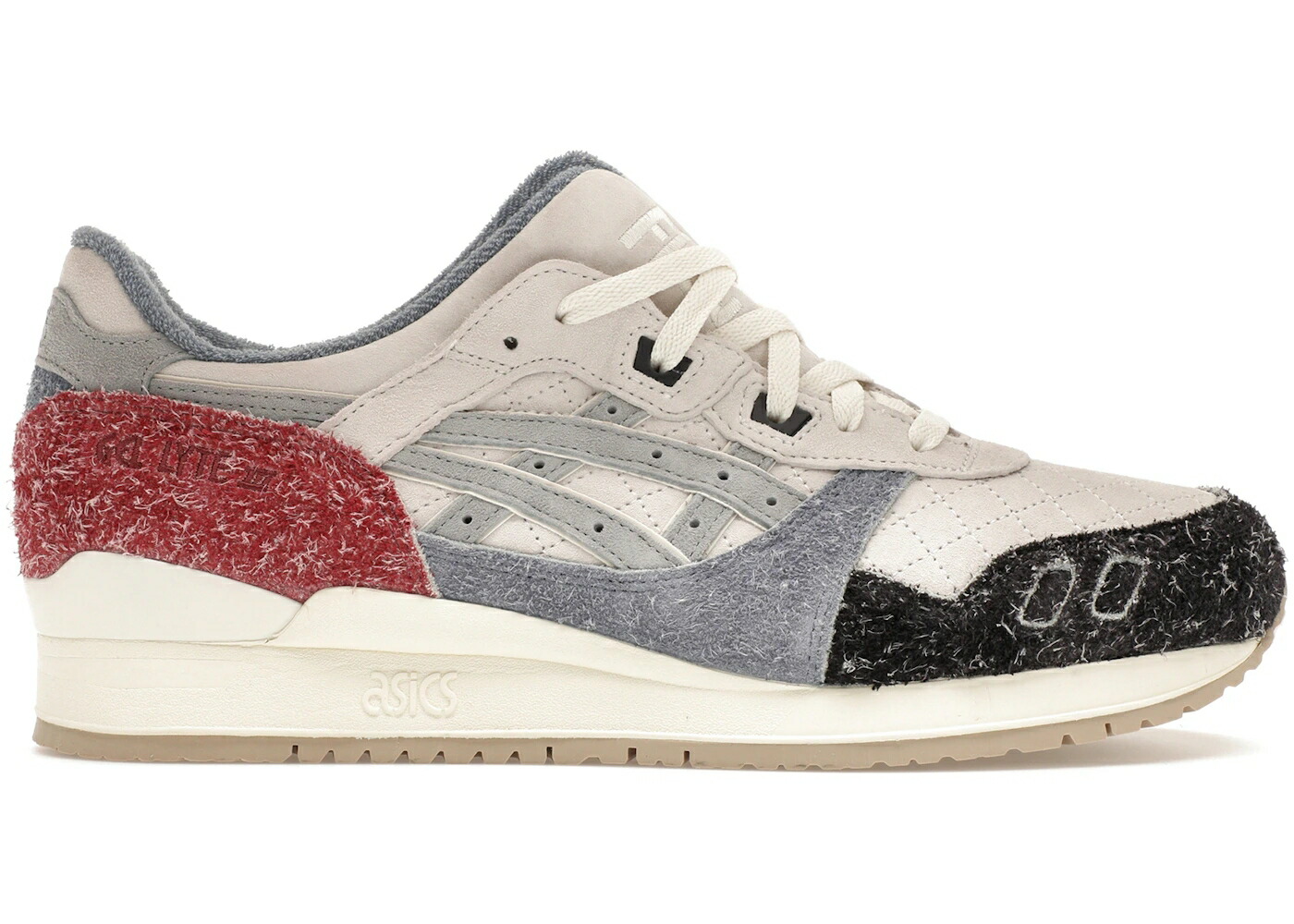 アシックス ゲルライト 白色 ホワイト 黒色 ブラック 赤 レッド スニーカー メンズ ASICS GEL-LYTE III REMASTERED KITH SEOUL / OFF WHITE BLACK CHAMBRAY RED｜スニケス