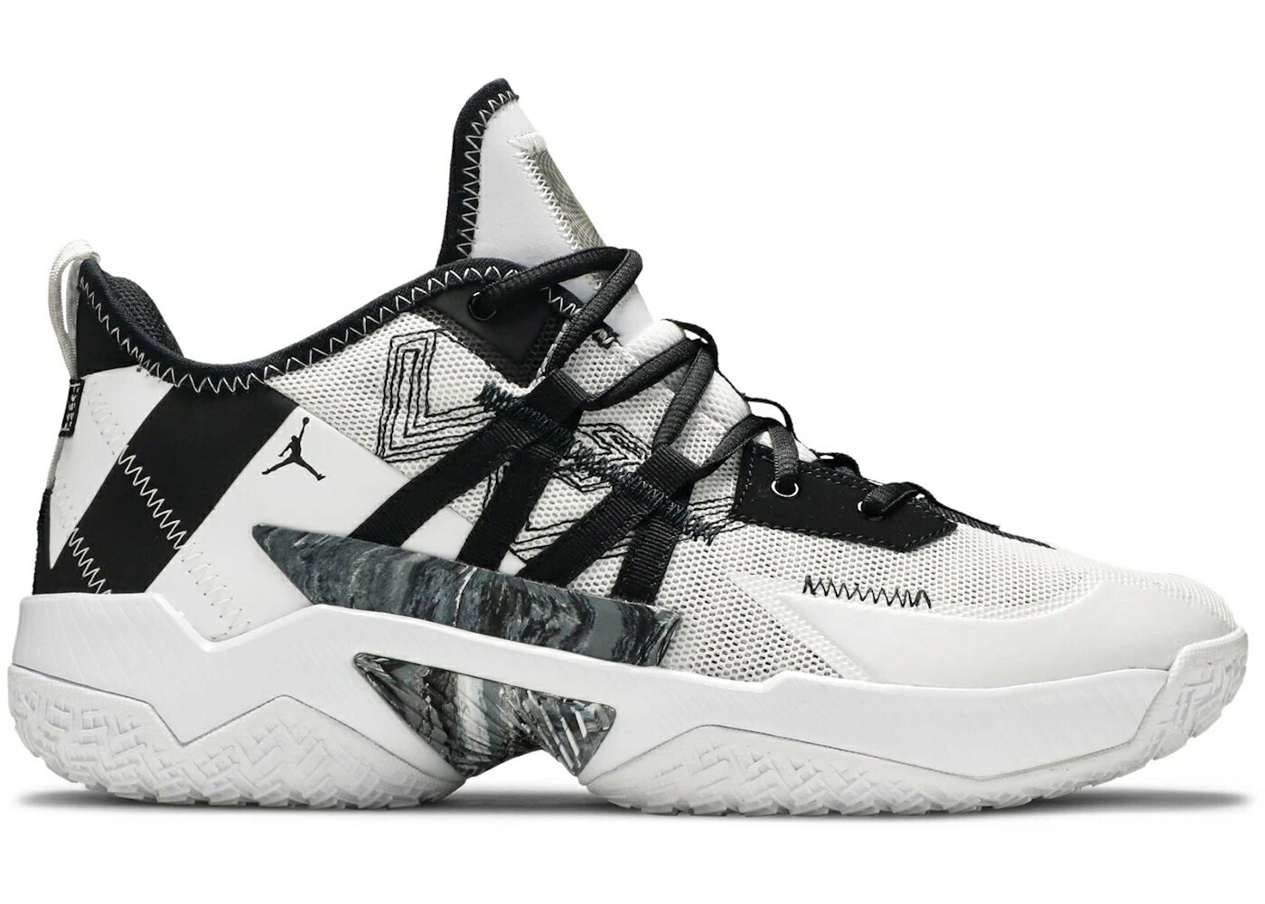 ナイキ ジョーダン ウェストブルック 白色 ホワイト 黒色 ブラック 灰色 グレー スニーカー メンズ JORDAN WESTBROOK ONE TAKE II WHITE MARBLE / WHITE BLACK WOLF GREY BLACK