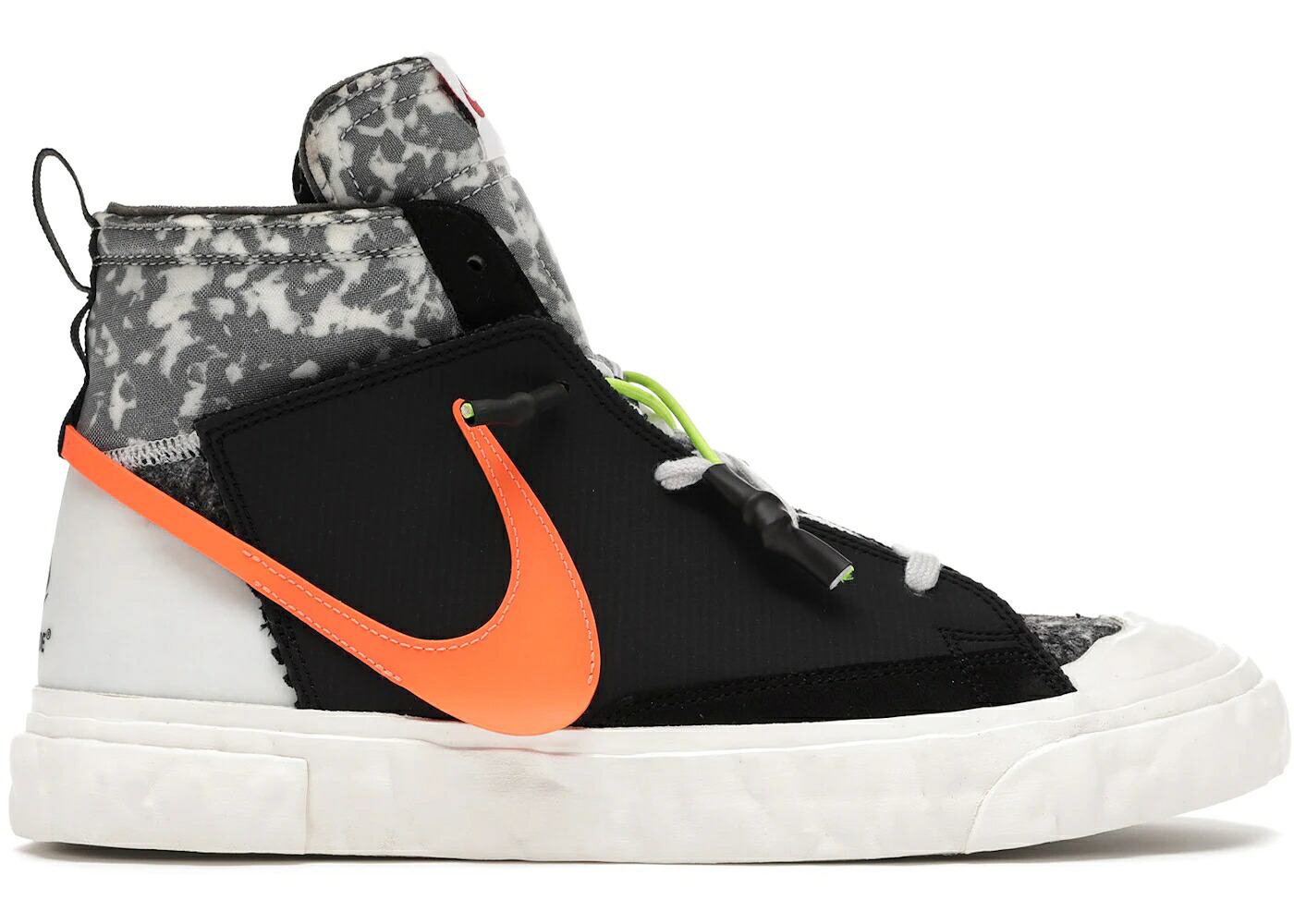 ナイキ ブレイザー ミッド 黒いこと 黒いこと 薄墨色 薄墨色 スニーカー メンズ NIKE BLAZER MID READYMADE BLACK / BLACK VAST GREY VOLT TOTAL