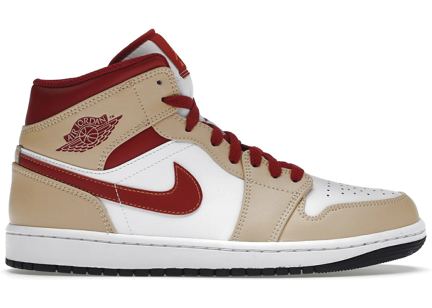 ナイキ ジョーダン ミッド カリー 枢機卿 白いこと 白いこと 赤 赤いこと スニーカー メンズ JORDAN 1 MID LIGHT CURRY CARDINAL / WHITE ONYX WHITE CARDINAL RED