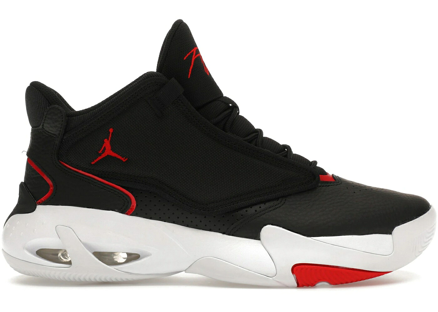 ナイキ ジョーダン マックス オーラ 黒色 ブラック 赤 レッド 白色 ホワイト スニーカー メンズ JORDAN MAX AURA 4 BLACK UNIVERSITY RED / BLACK UNIVERSITY RED WHITE|スニケス