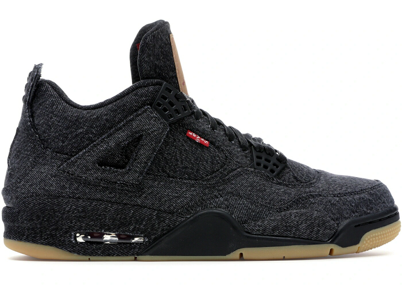 ナイキ ジョーダン 黒色 ブラック LEVI スニーカー メンズ JORDAN 4 RETRO BLACK (LEVI TAG) / BLACK BLACK BLACK