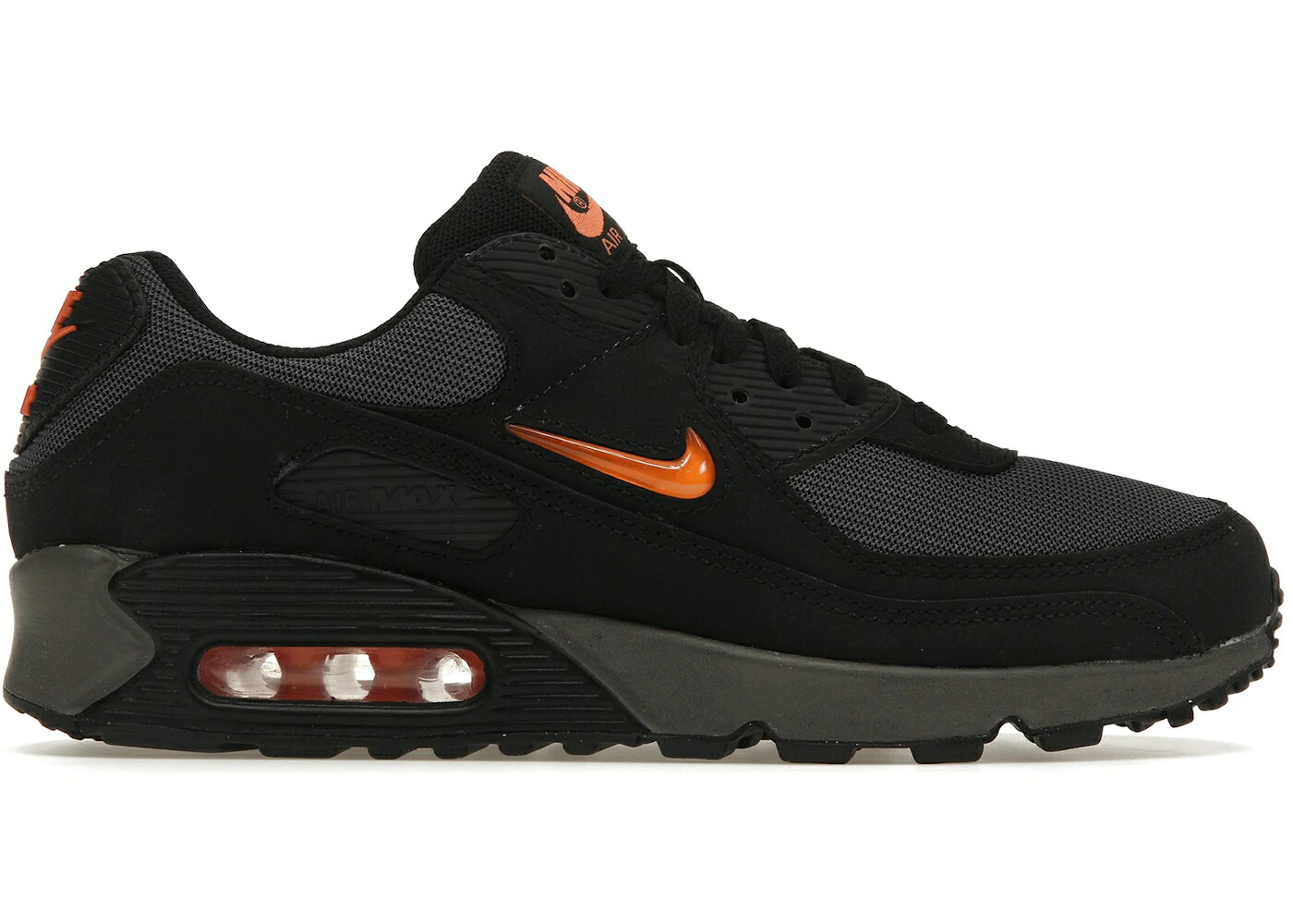 ナイキ マックス 黒いこと 黒いこと 橙 オレンジ色 薄墨色 薄墨色 大気圏マックス スニーカー メンズ NIKE AIR MAX 90 JEWEL BLACK SAFETY ORANGE / BLACK IRON GREY SAFETY ORANGE